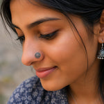 Load image into Gallery viewer, Traditional Oxidised Silver Nose Pin
