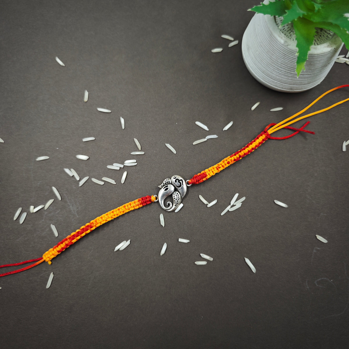 Ganesh silver rakhi
