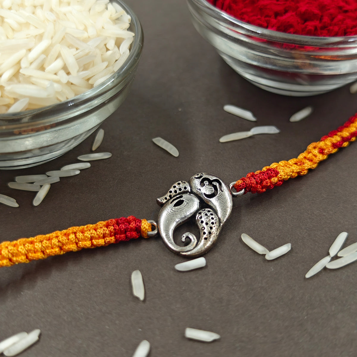 Ganesh silver rakhi