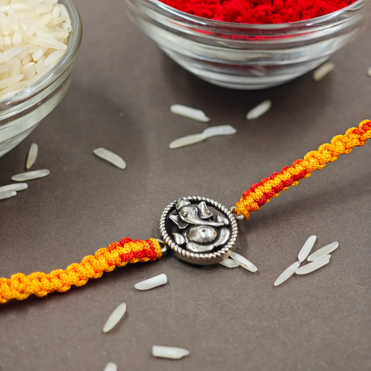 Ganesh silver rakhi 2