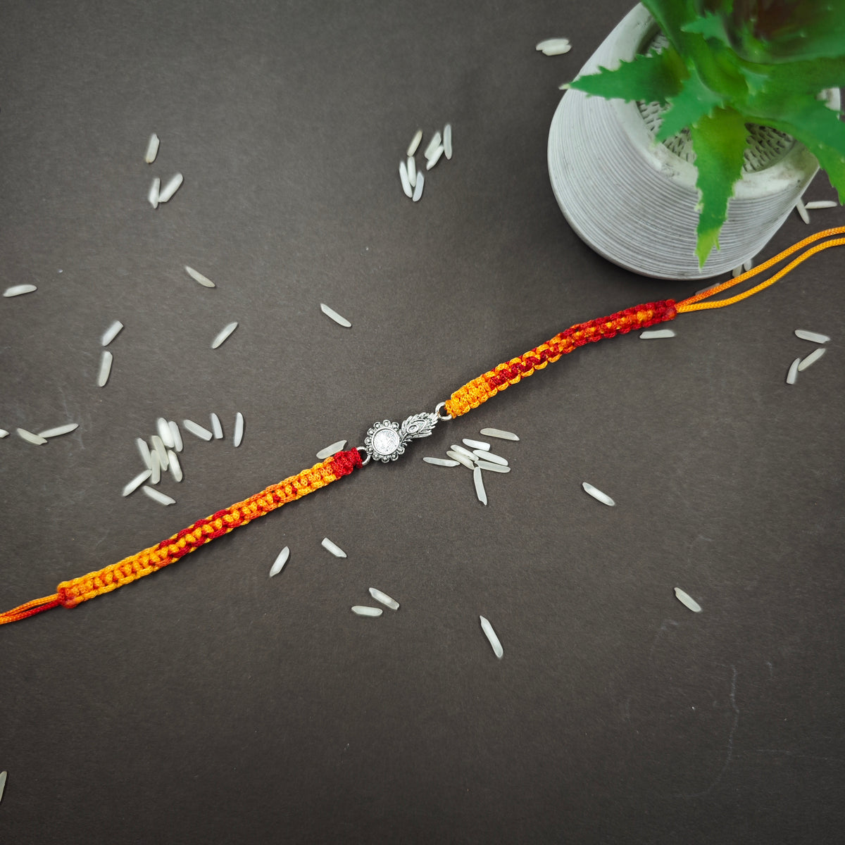 Krishna silver rakhi 2