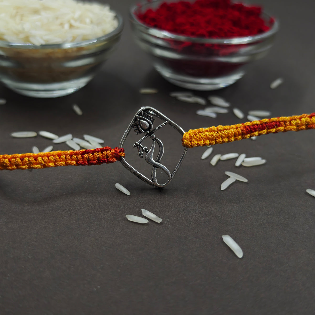 Krishna silver rakhi 3
