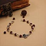 Load image into Gallery viewer, Sterling Silver Trishul Rudraksha Bracelet