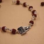 Load image into Gallery viewer, Sterling Silver Trishul Rudraksha Bracelet
