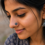 Load image into Gallery viewer, Ethnic Oxidised 925 Silver Nose Pin

