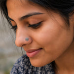 Load image into Gallery viewer, Boho Oxidised Silver Nose Stud
