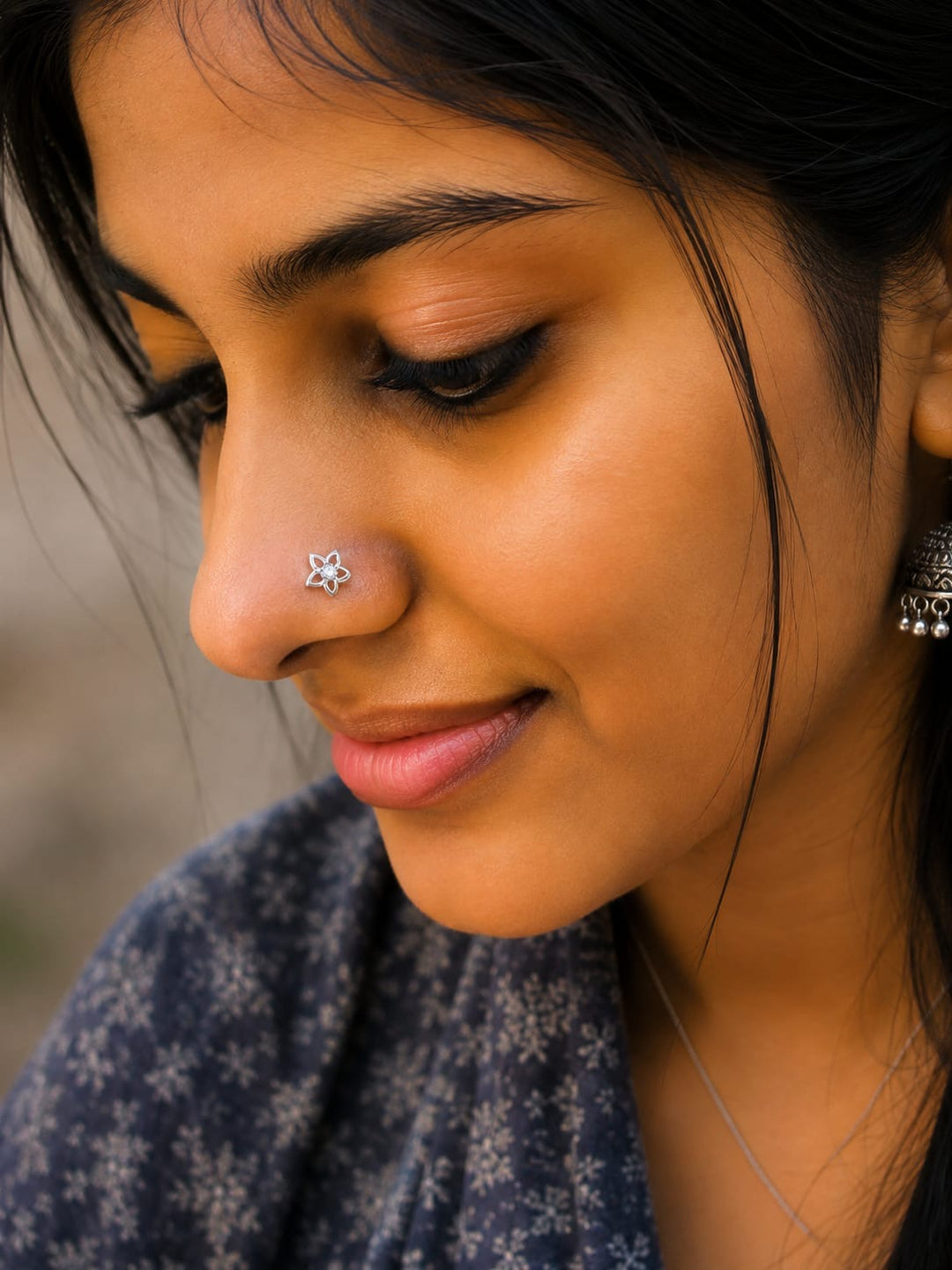 Sterling Finish Silver Nose Pin