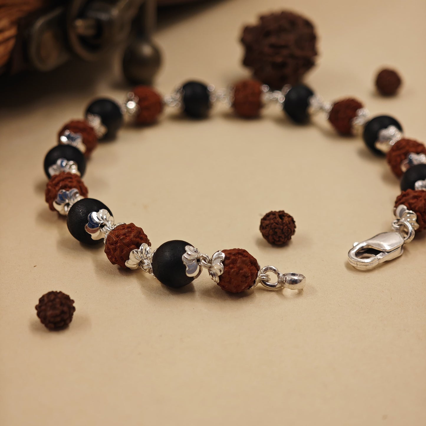 925 Silver Rudraksha Bracelet (Copy)k1