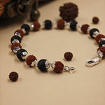 Load image into Gallery viewer, 925 Silver Rudraksha &amp; Karanguli Bracelet
