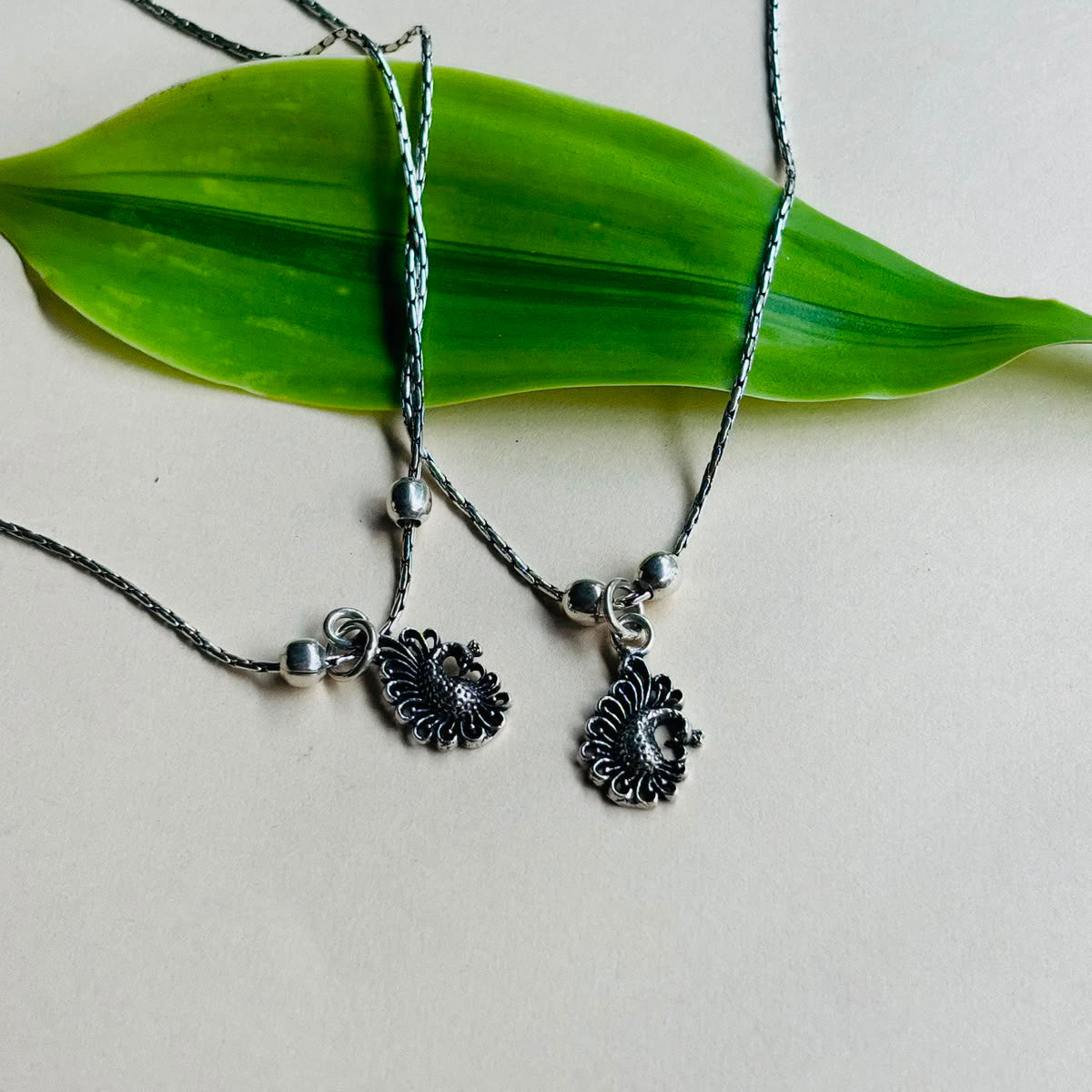 Peacock anklet