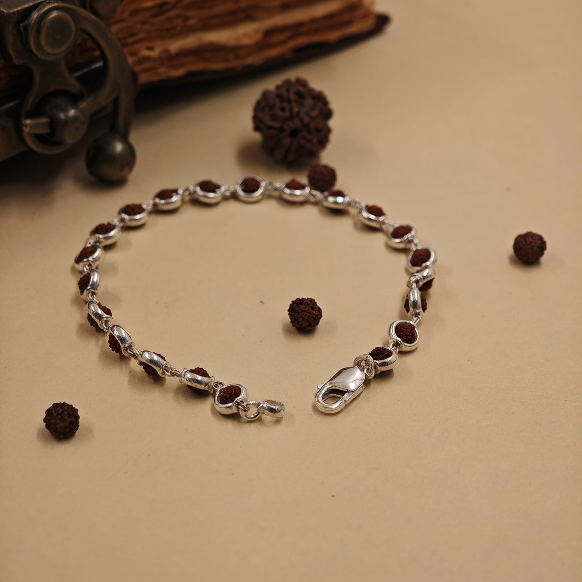 Silver rudraksha bracelet 