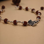 Load image into Gallery viewer, Sterling Silver Trishul Rudraksha Bracelet 
