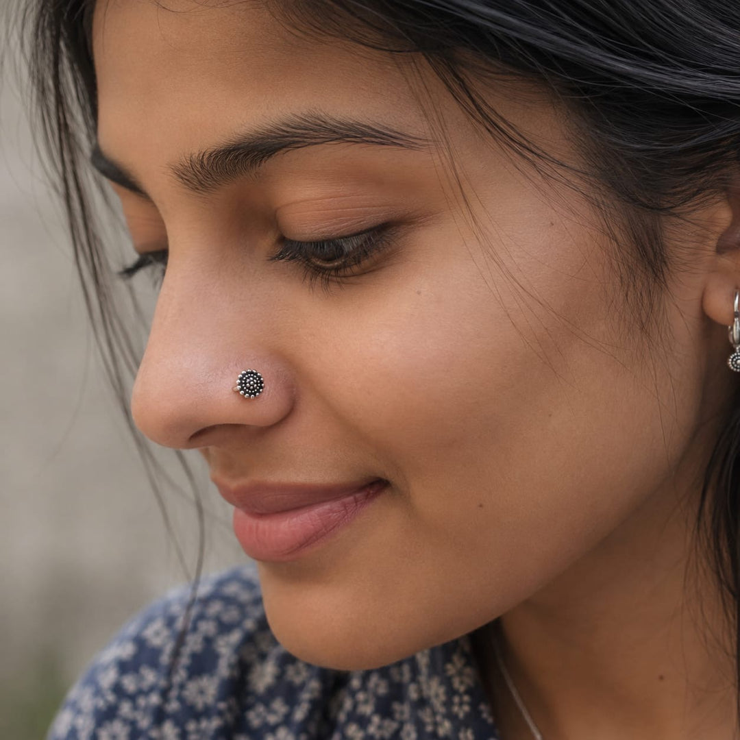 Ethnic Antique Silver Nose Stud