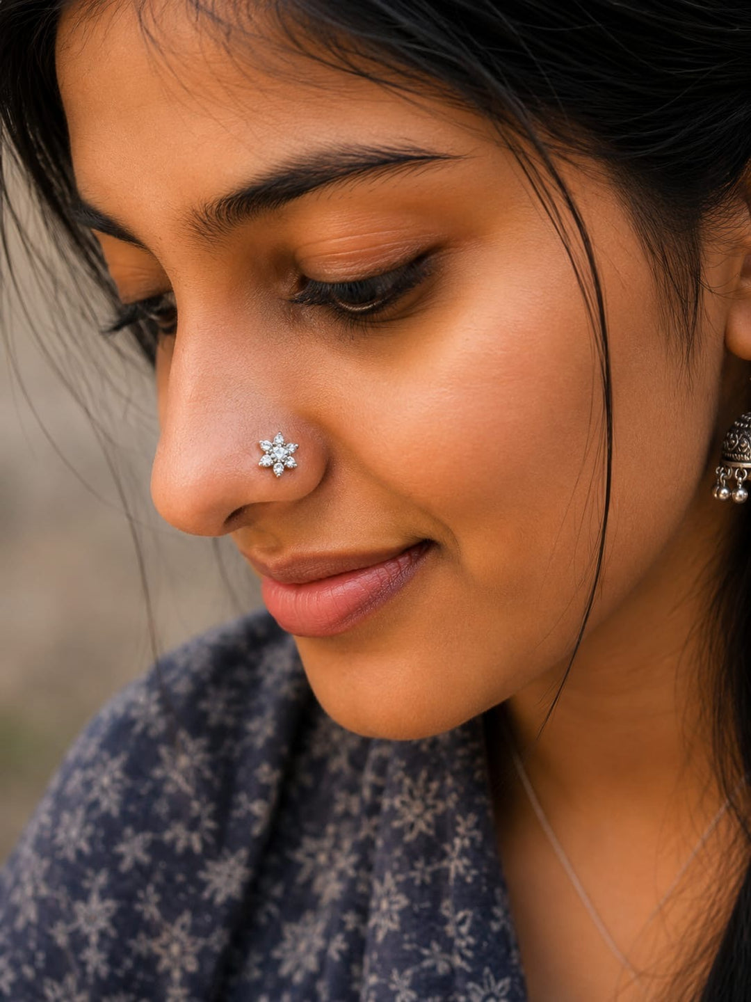 Royal Silver Nose Pin